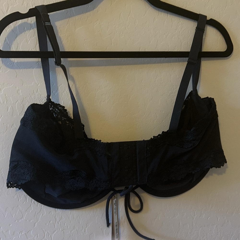 SKIMS Summer Mesh lace Balcon net bra ONYX 40DDD 40F Black - Picture 6 of 8